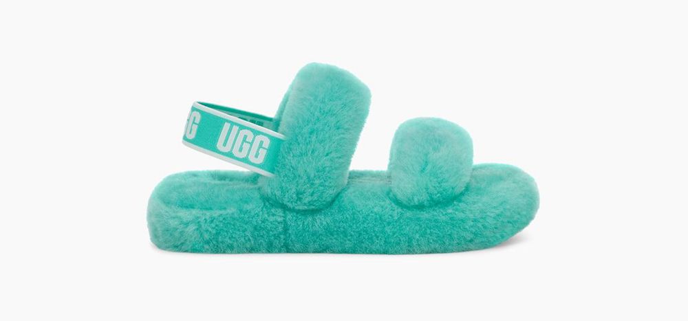 Ugg Oh Yeah - Kids Slides - Turquoise - NZ (3405UYFAX)